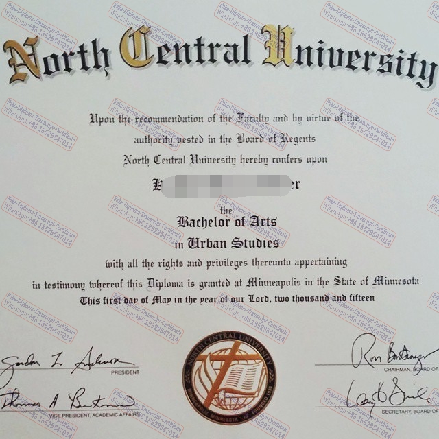 Fake North central University Certificate