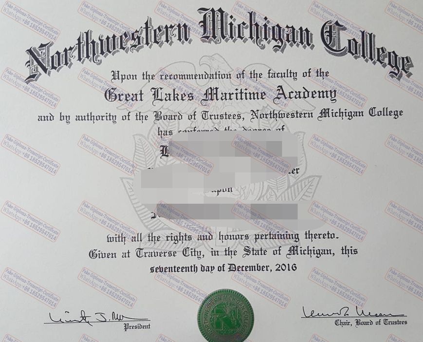 Fake Northwestern Michigan College Diploma