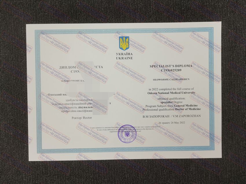 Fake ONMU Diploma