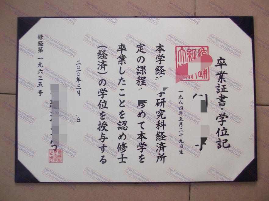 Fake Osaka Sangyo University Certificate