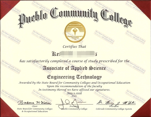 Fake Pueblo Community College Degree