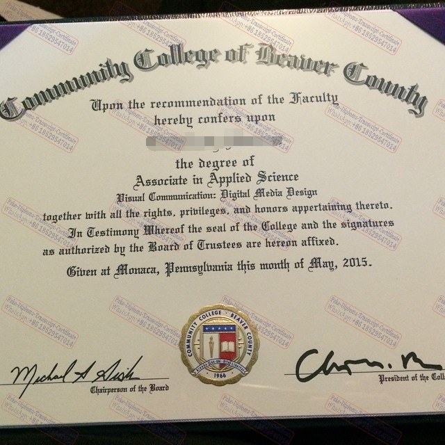 Fake Purchase fake Community College of Beaver County Certificate Diploma