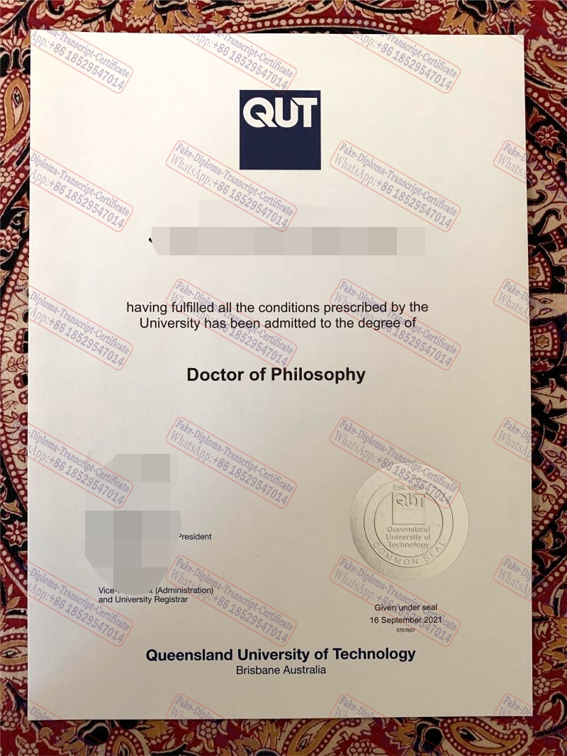 Fake Queensland University of Technology Certificate