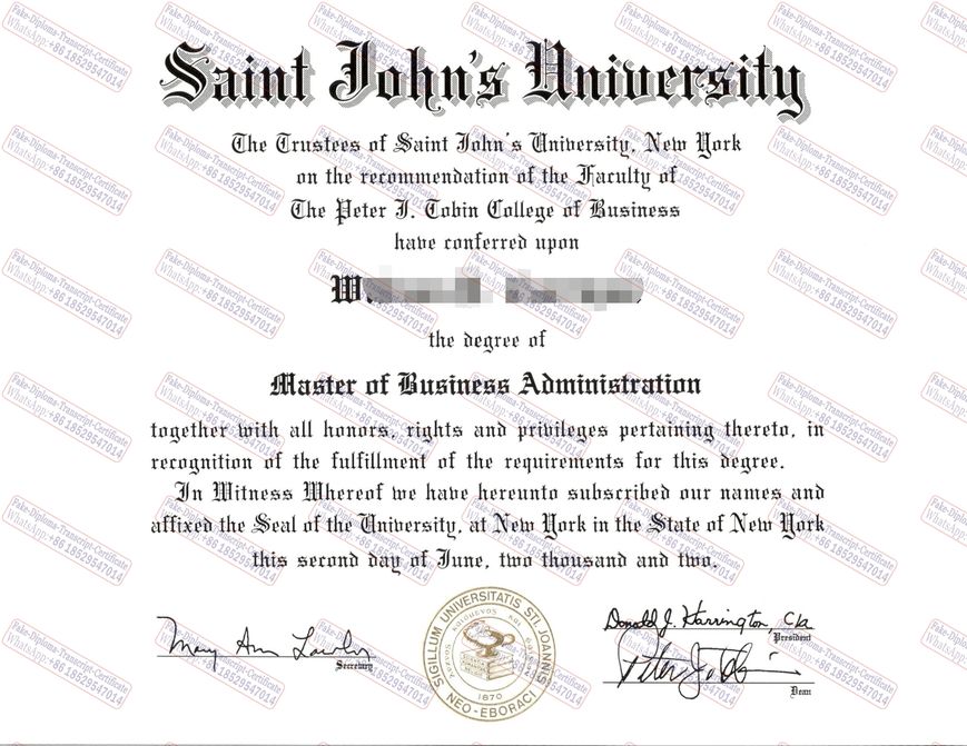 Fake Saint Johns University Diploma