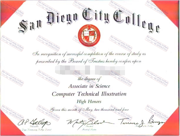 Fake San Diego City College Diploma