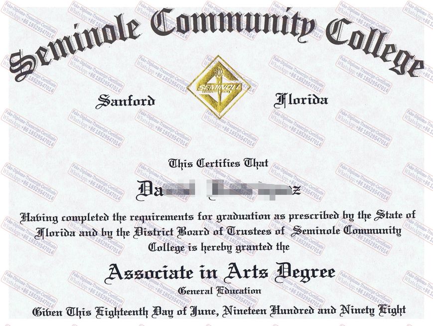 Fake Seminole Community College Degree