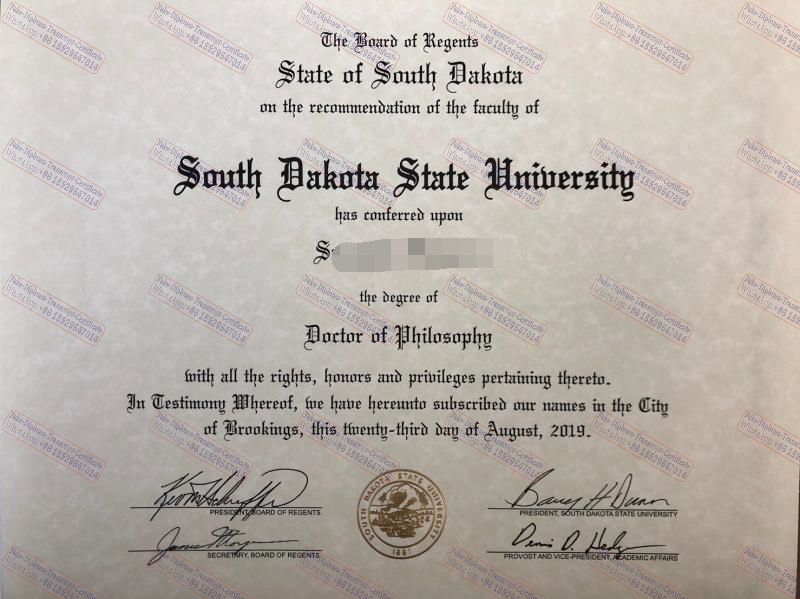 Fake South Dakota State University Diploma