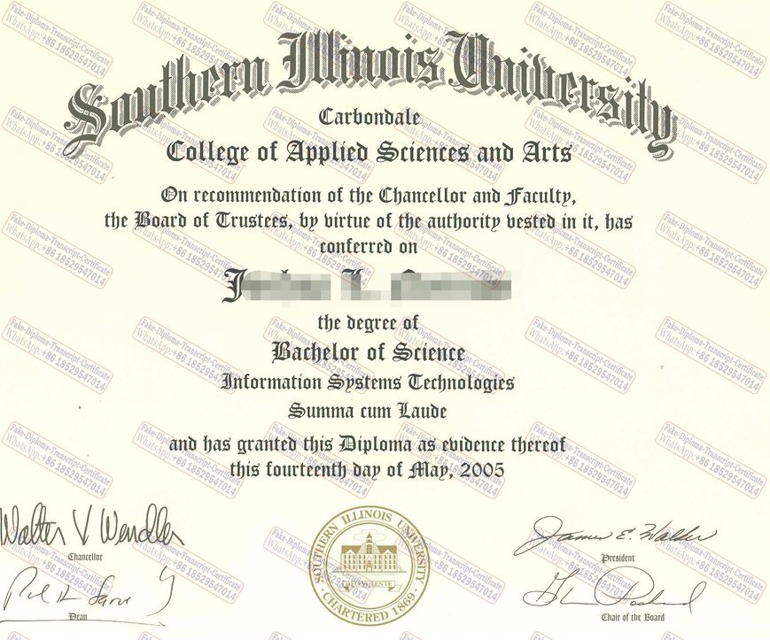 Fake Southern Illinois University Carbondale Certificate