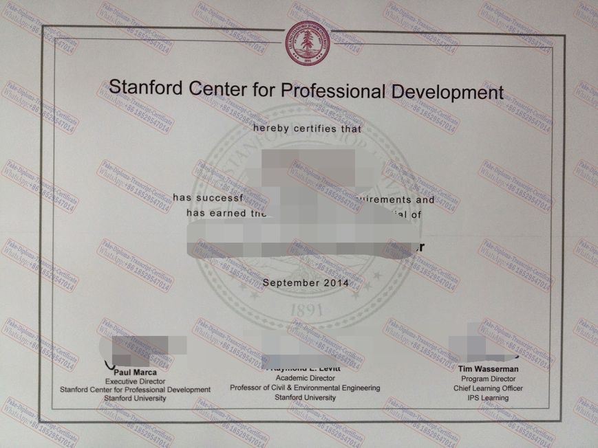 Fake Stanford Center for Professional Development Degree