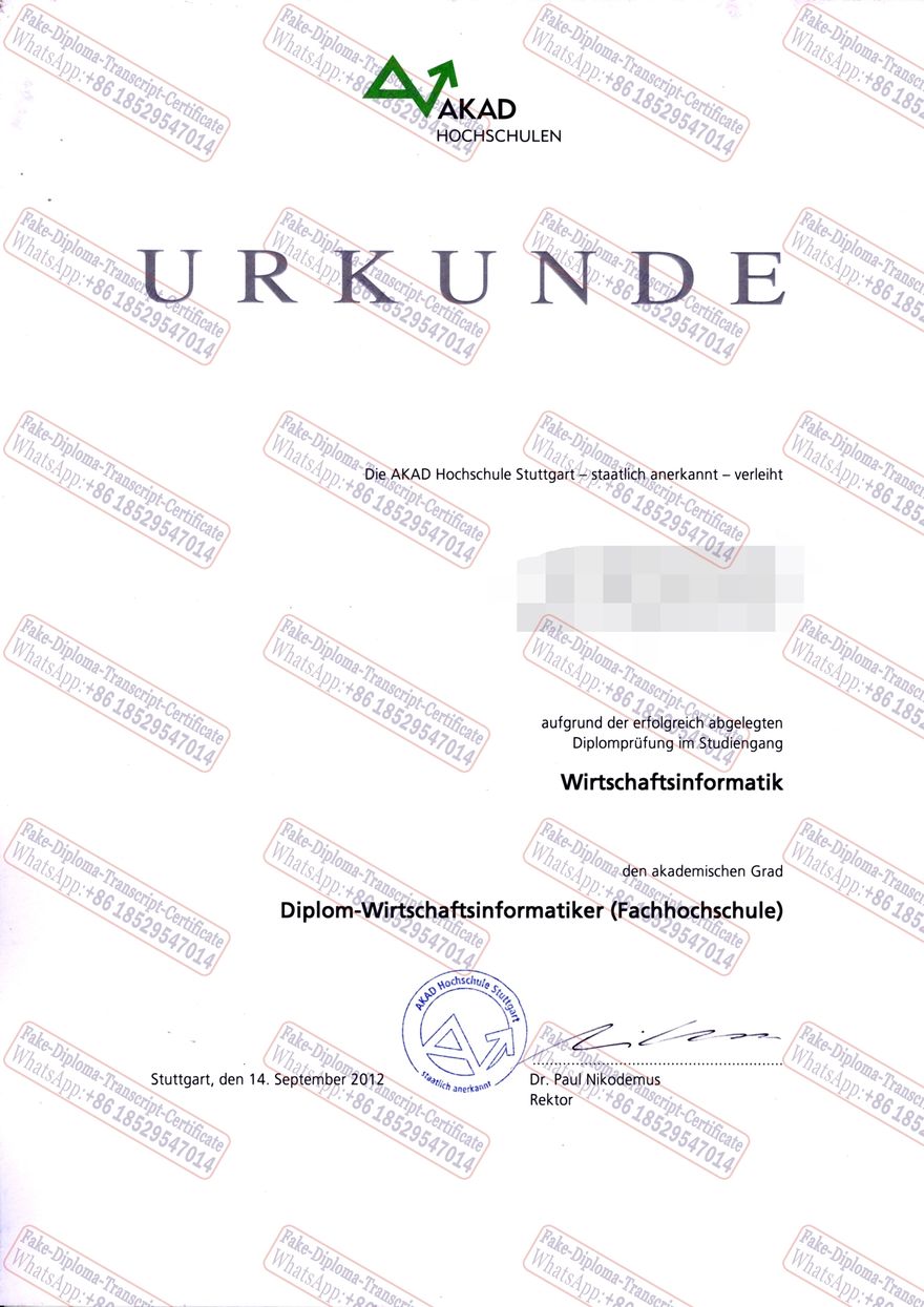 Fake Stuttgart Technology University of Applied Sciences Certificate