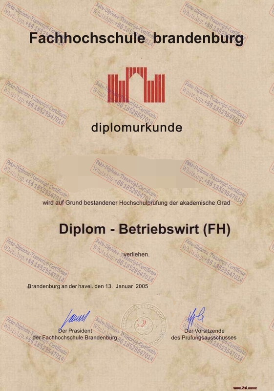 Fake Technical University Brandenburg Certificate