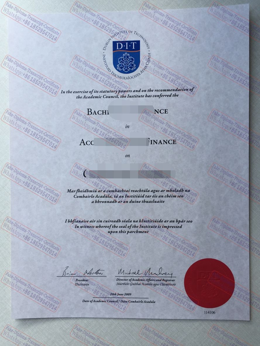 Fake Technological University Dublin（DIT) Diploma