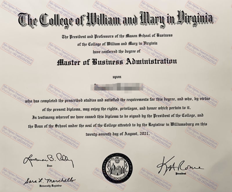 Fake The College of William Mary Degree