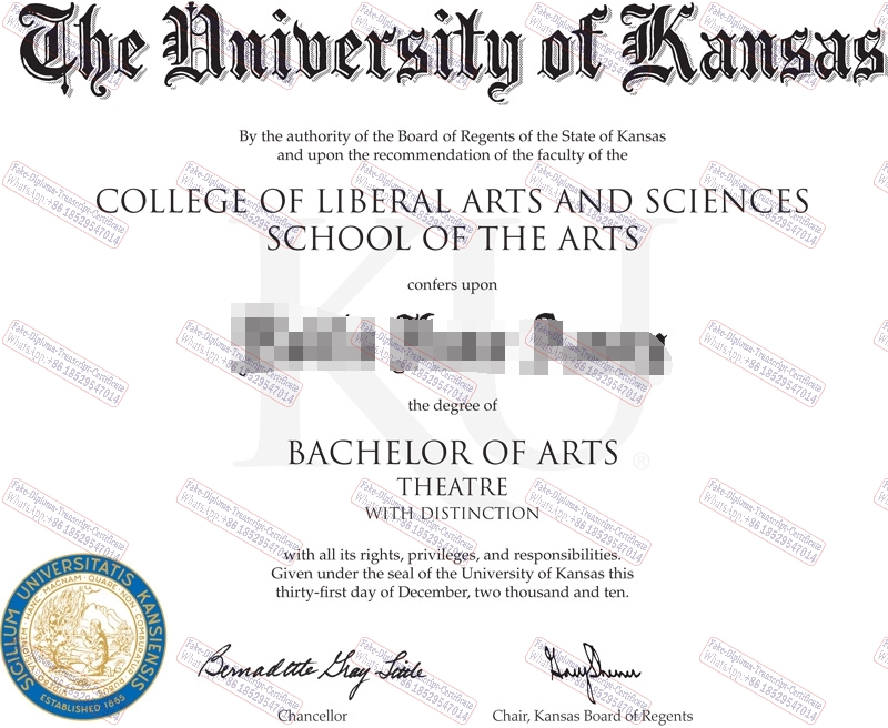 Fake The University of Kansas Certificate