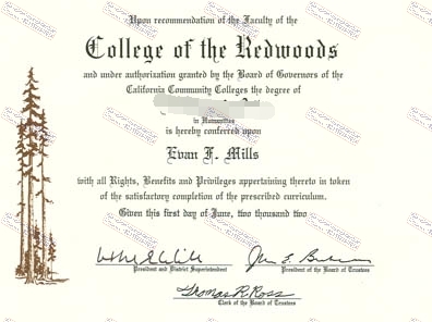 Fake The best website to buy fake College Of The Redwoods Degree Diploma