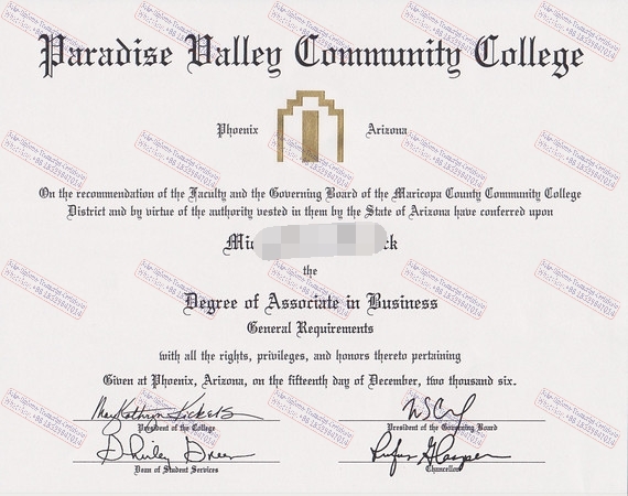 Fake The best website to buy fake Paradise Valley Community College Degree Certificate