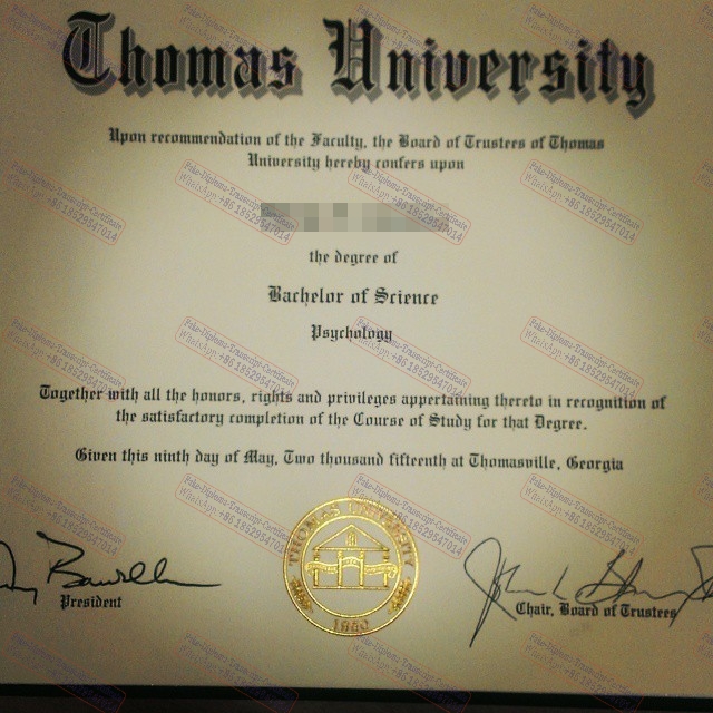 Fake Thomas University Certificate