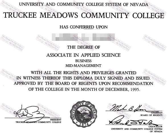 Fake Truckee Meadows Community College Degree