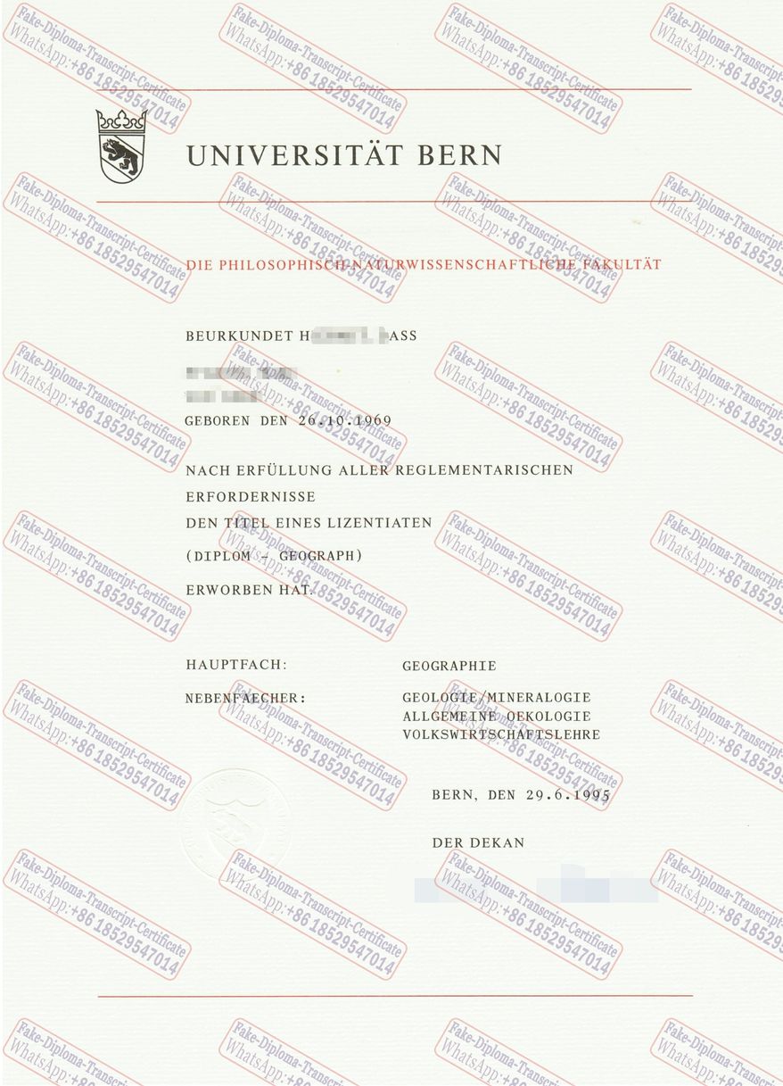 Fake Universitat Bern Degree