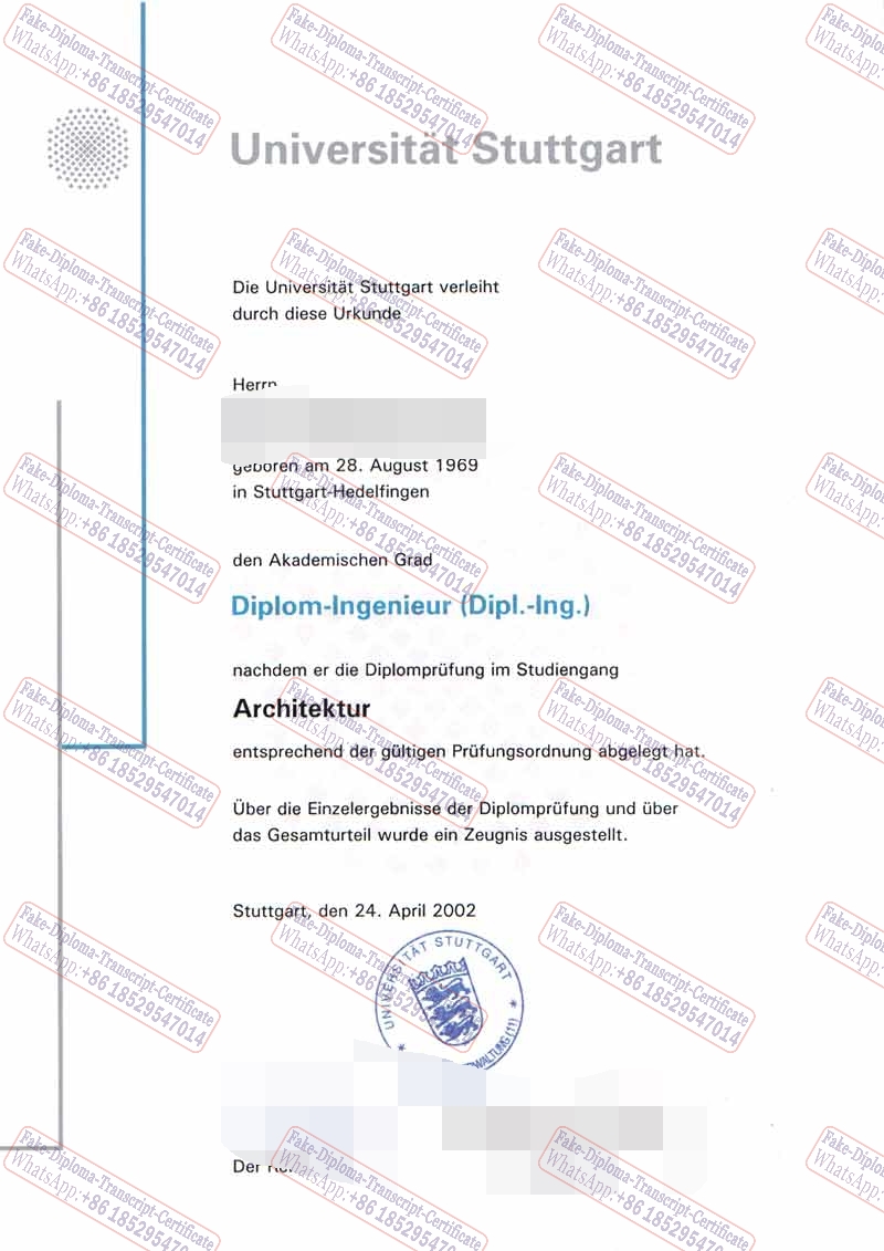 Fake Universitat Stuttgart Diploma