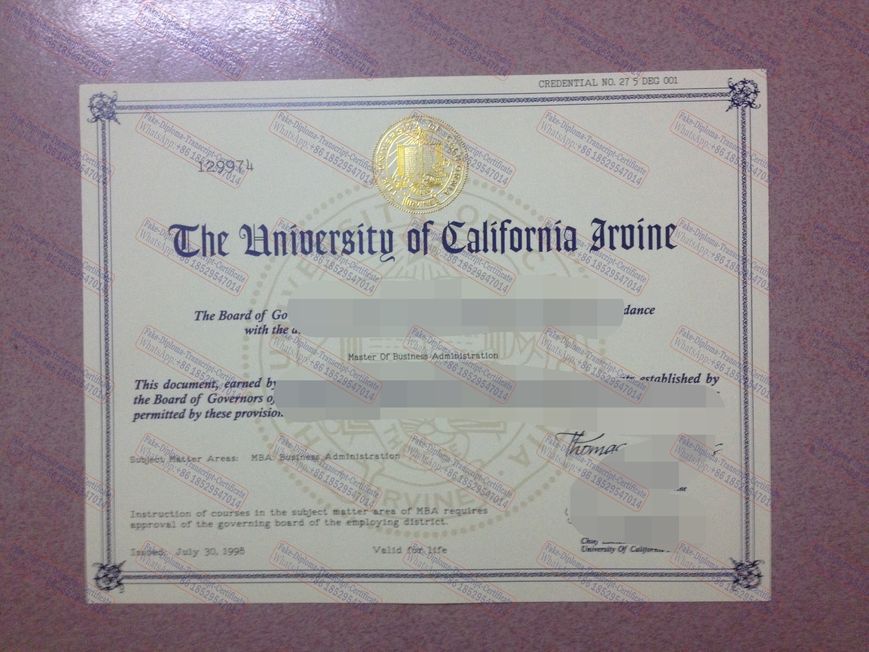 Fake University of California, Irvine Diploma