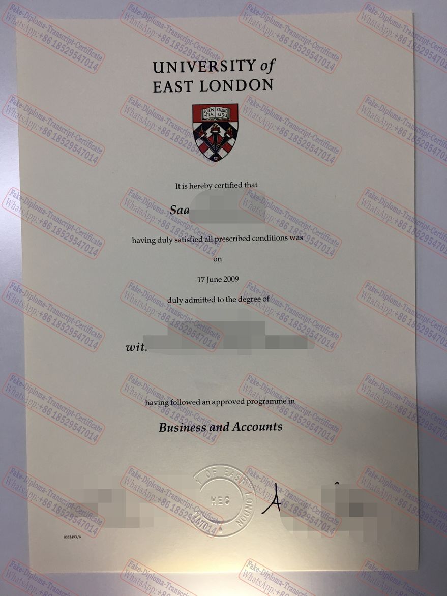 Fake University of East London Diploma