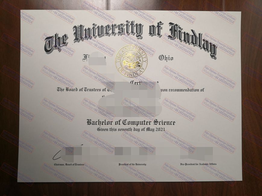 Fake University of Findlay Certificate