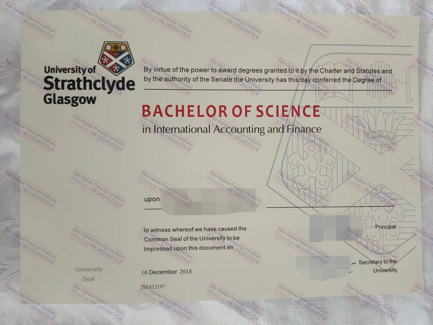 Fake University of Glasgow Certificate