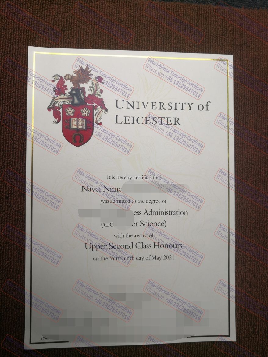 Fake University of Leicester Certificate