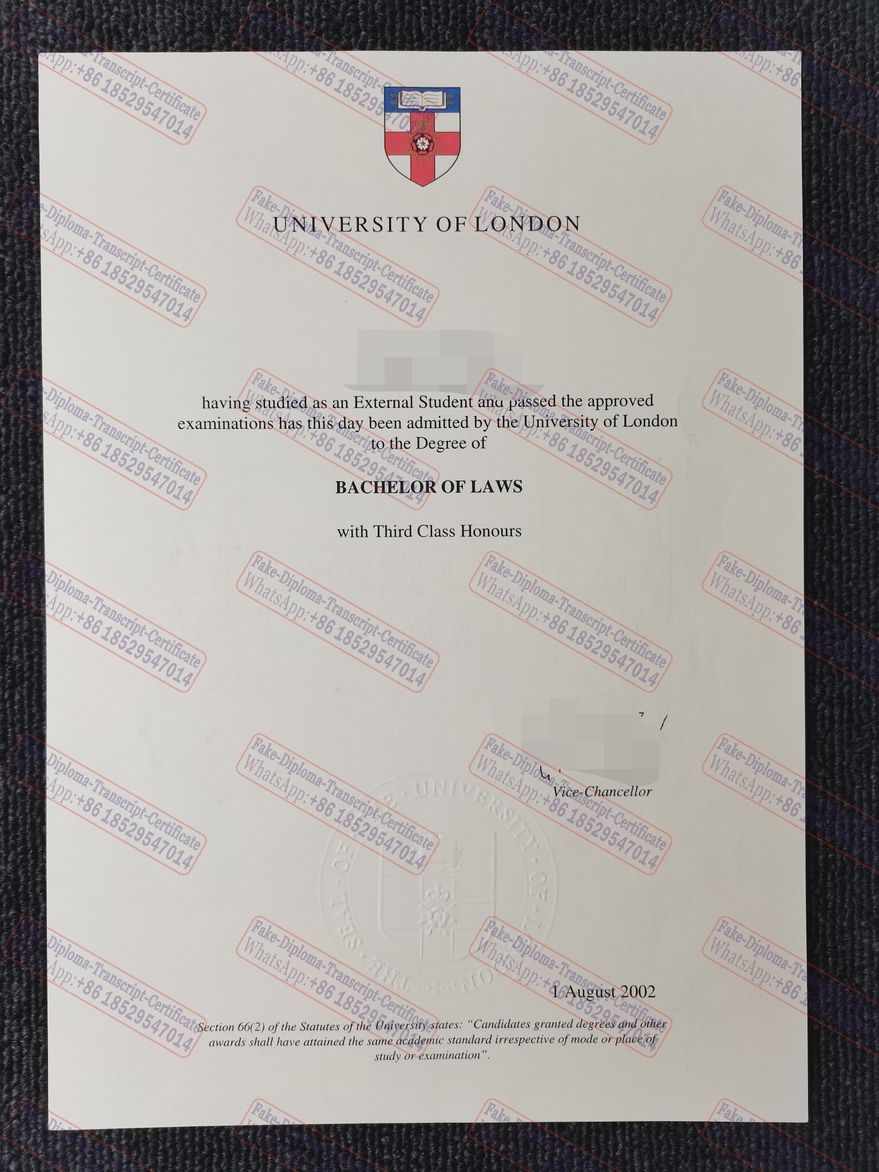 Fake University of London Certificate