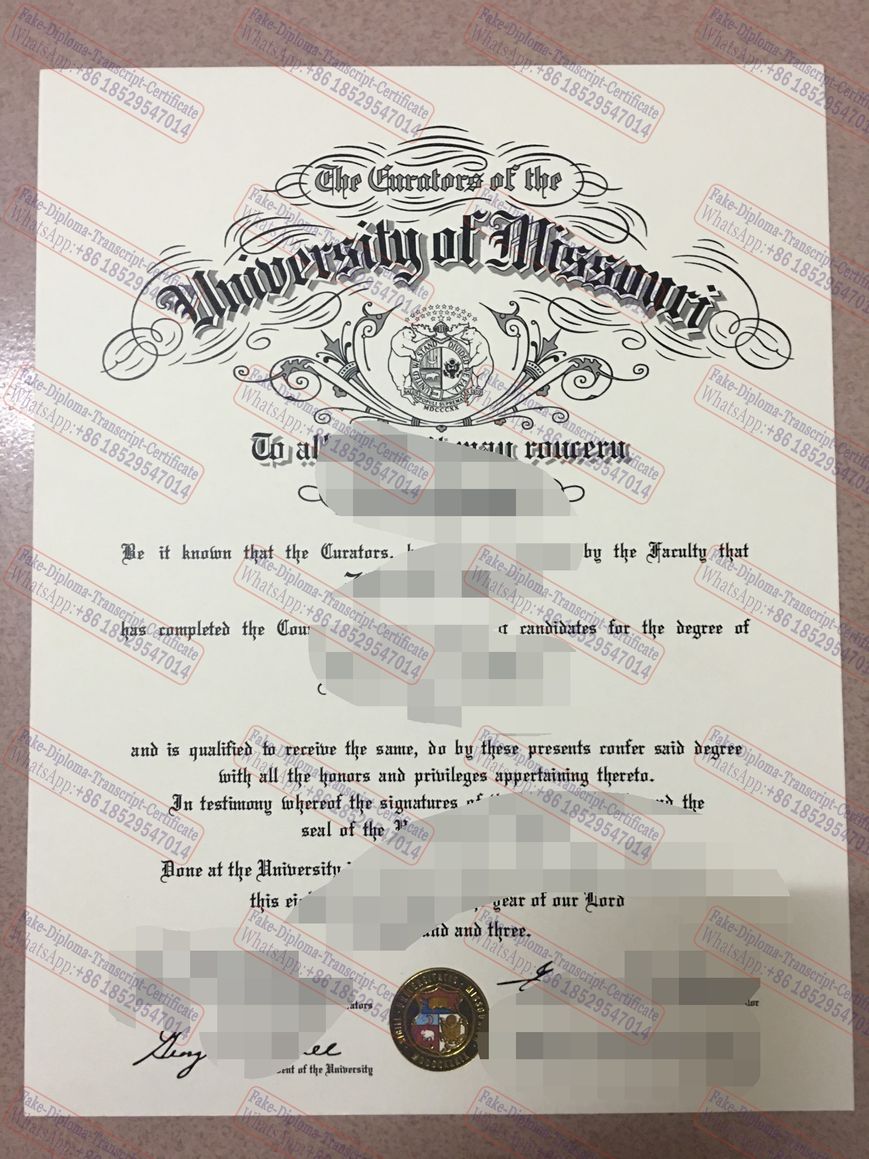 Fake University of Missouri Diploma