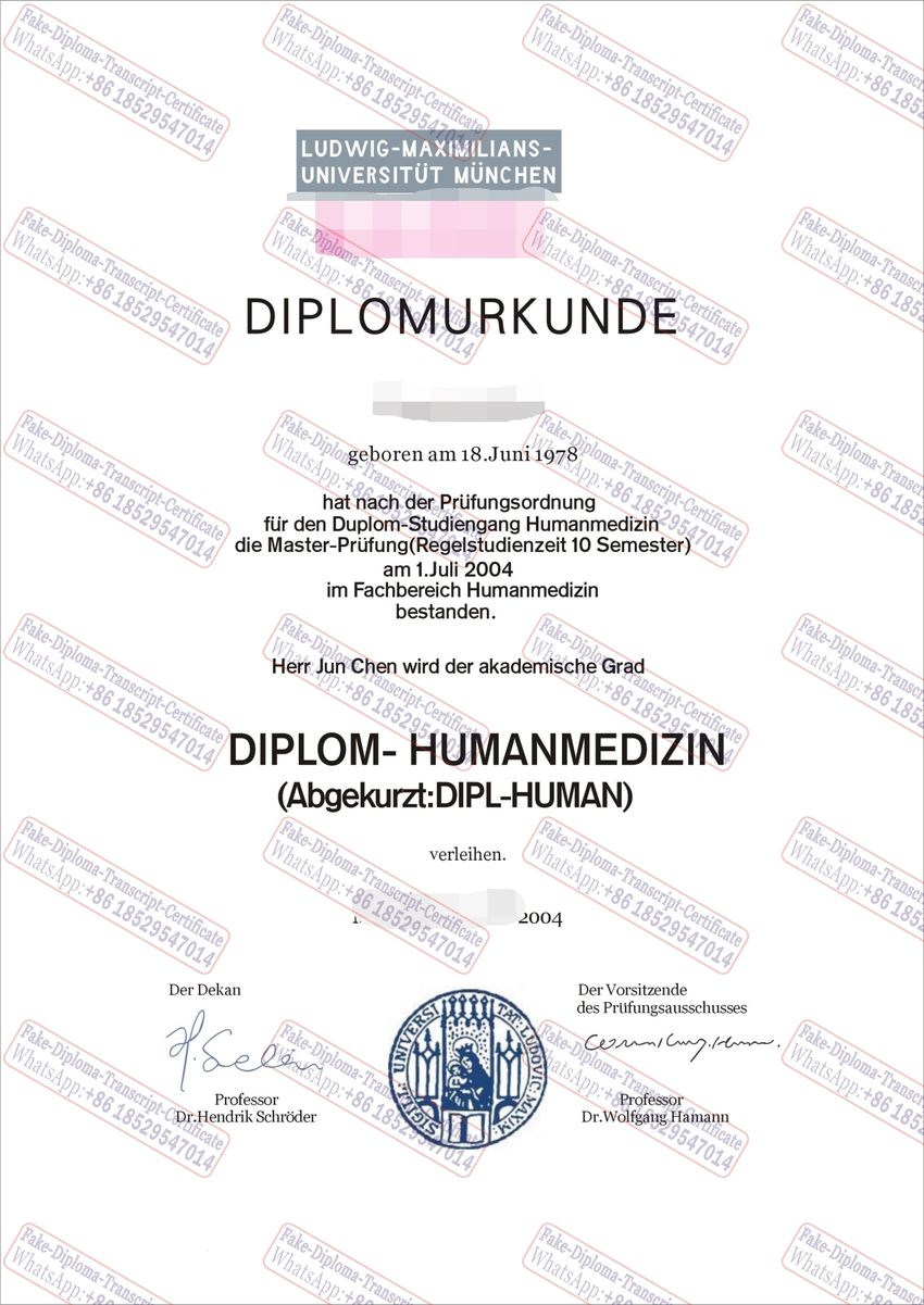 Fake University of Munich Certificate