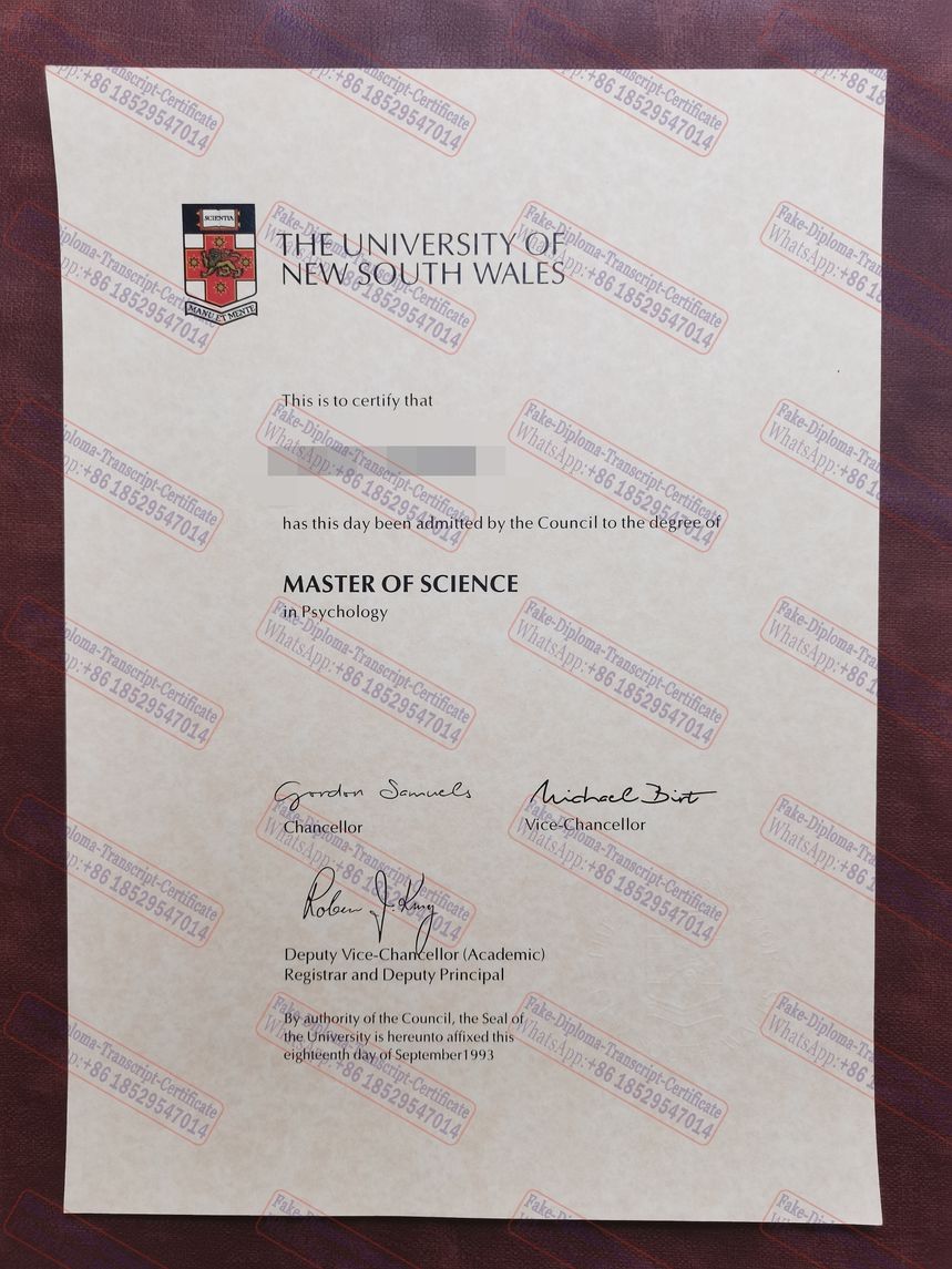 Fake University of New South Wales Diploma