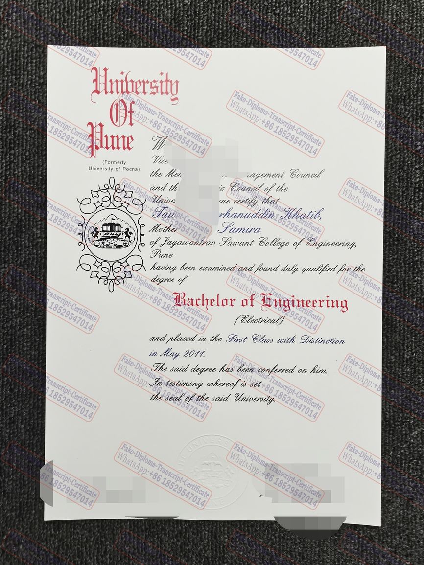 Fake University of Pune Certificate