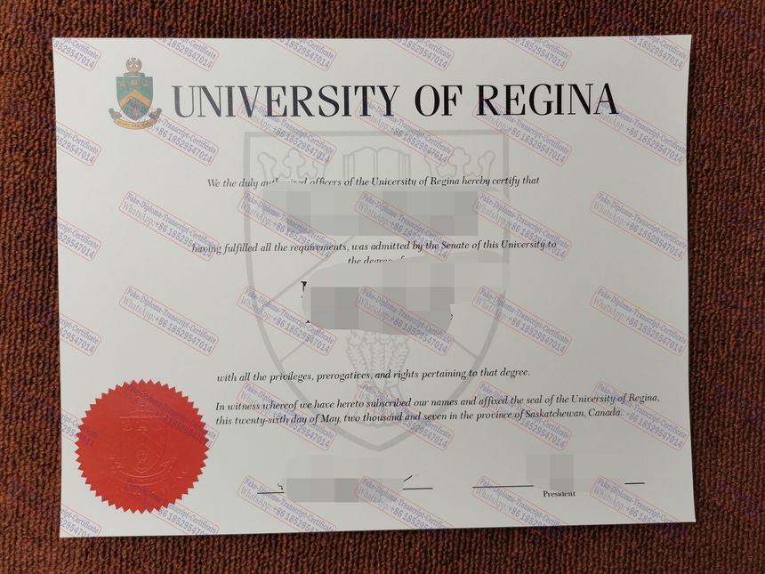 Fake University of Regina Diploma