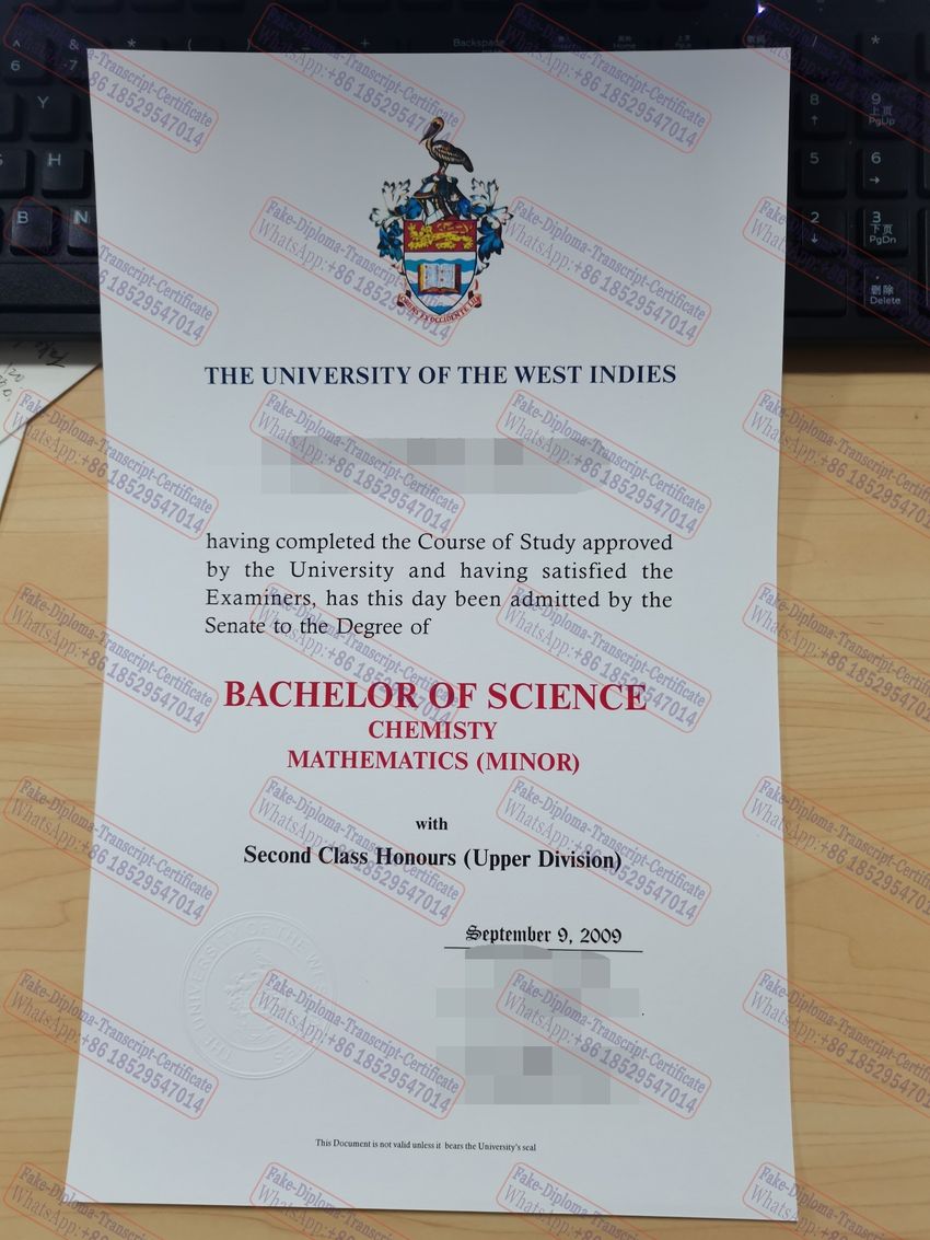 Fake University of the West Indies Certificate