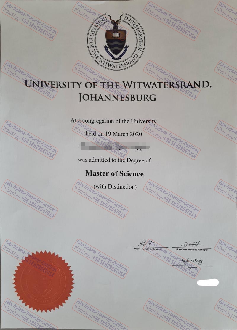 Fake University of the Witwatersrand Degree