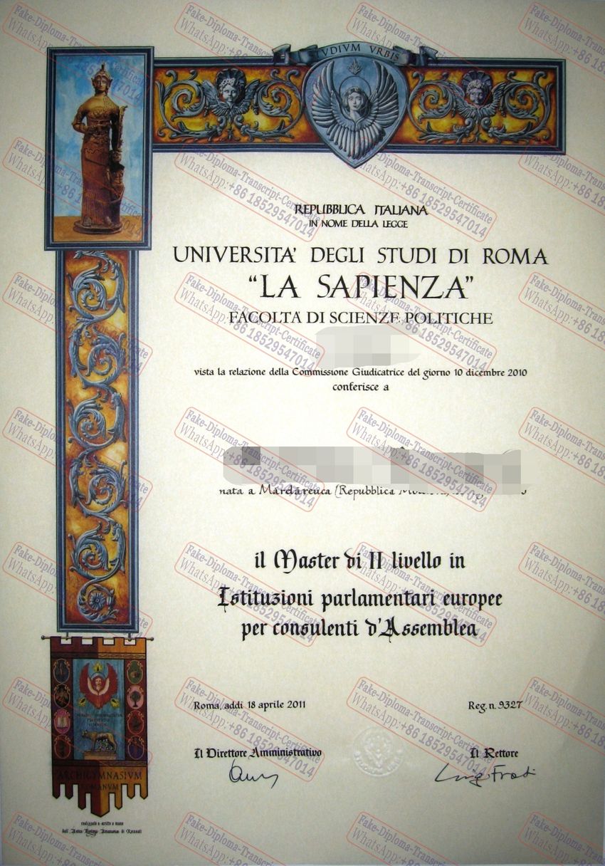 Fake Università degli Studi di ROMA La Sapienza Degree