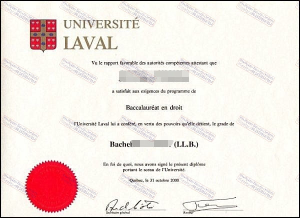 Fake Université Laval Degree