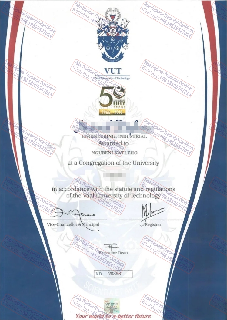 Fake Vaal University of Technology Diploma