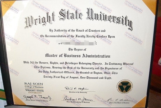 Fake Wright State University Certificate