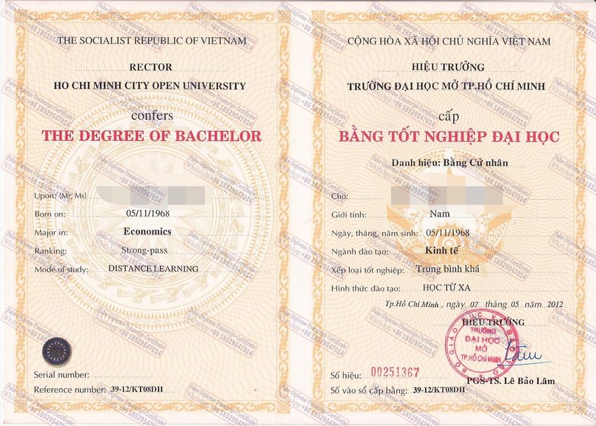 Fake ho chi minh city open university Degree