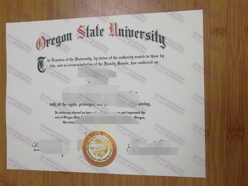 Fake oregon state University Certificate