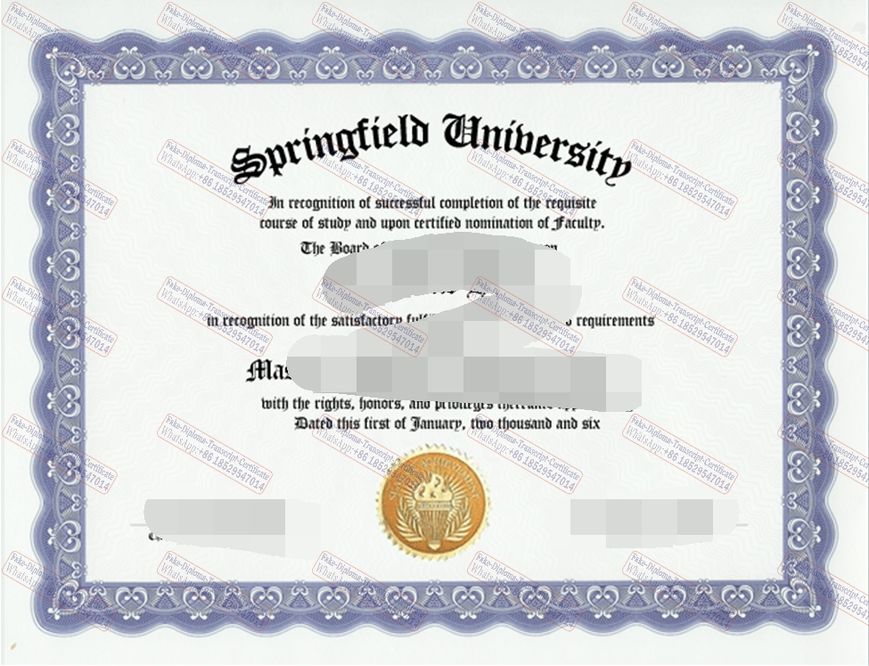 Fake springfield university Diploma