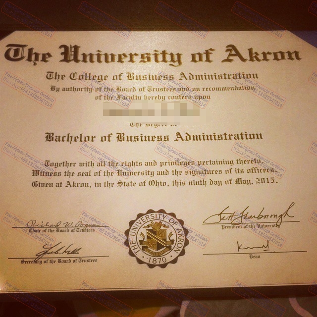 Fake the university of Akron Certificate