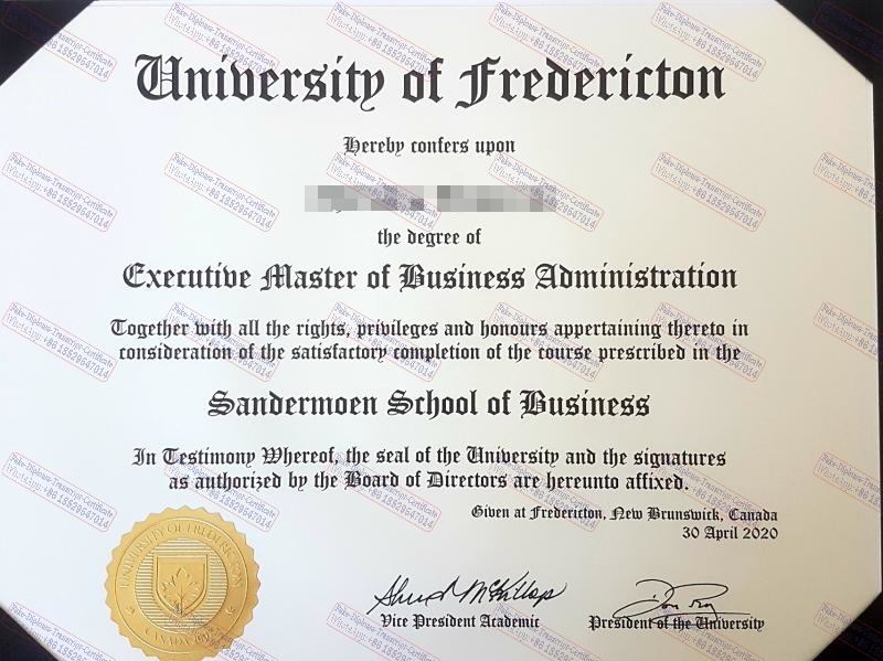 Fake university of fredericton Certificate