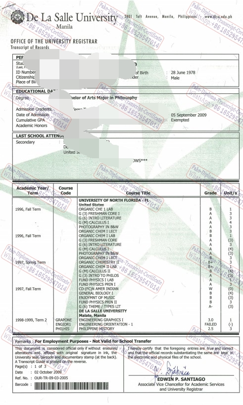 How Buy Fake De La Salle University Manila Certificate