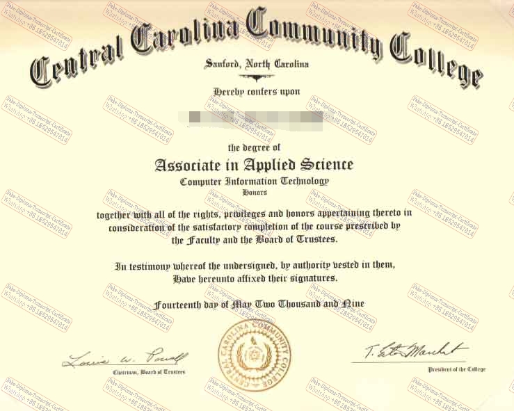 How Buy Fake How to order fake Central Carolina Community College Degree Certificate