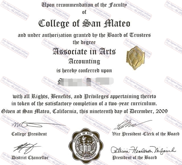 How Buy Fake Purchase phony College of San Mateo Diploma Certificate