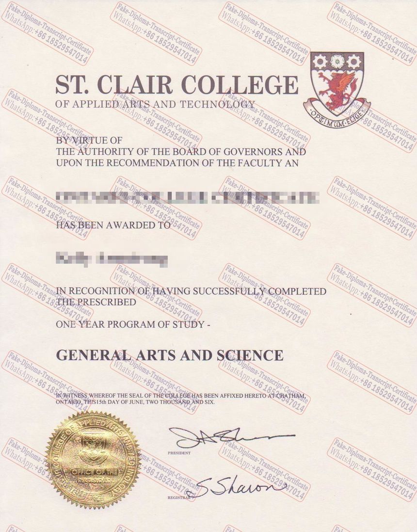 How Buy Fake St. Clair College of Applied Arts and Technology Certificate